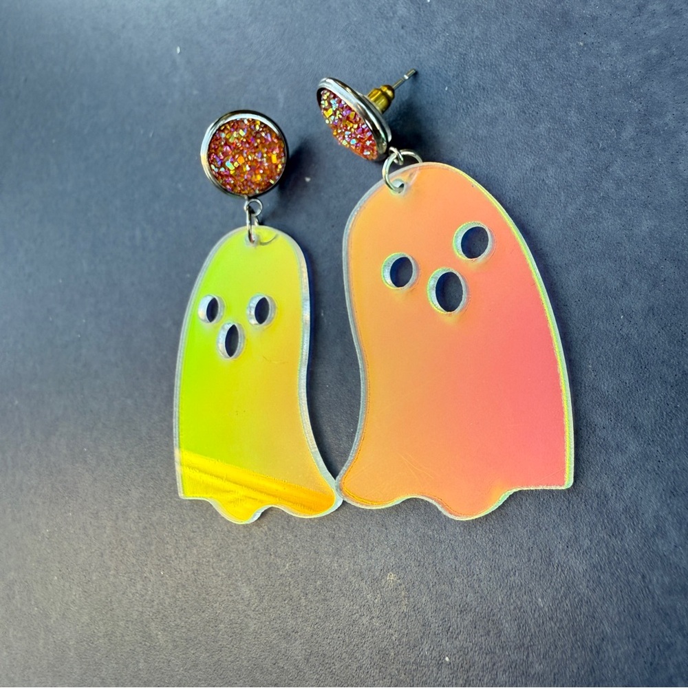Halloween Ghost Earrings - Pierced - Acrylic